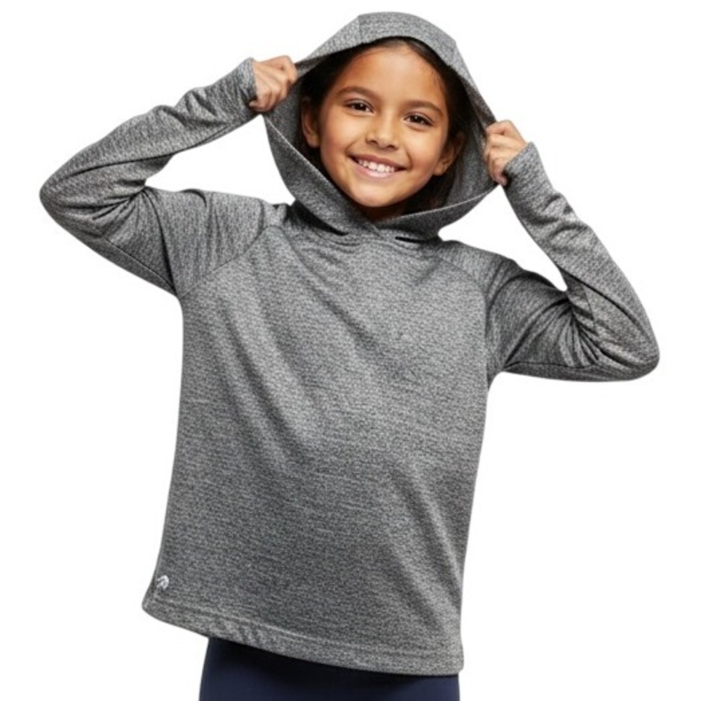 IDeology Boys Large Gray Polyester Hoodie Pullover Activewear Sweatshirt